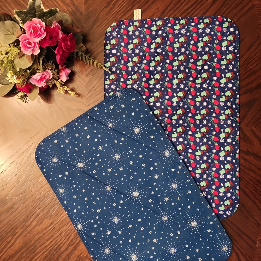 Handmade reversible Christmas themed placemats